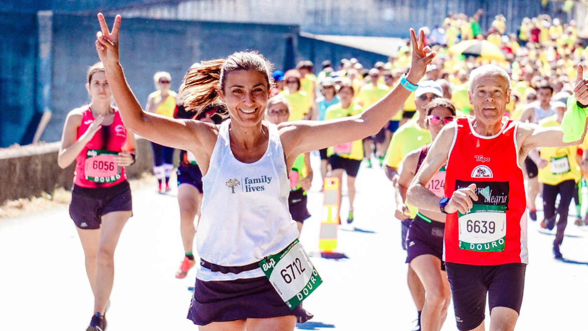 Participants running in a marathon