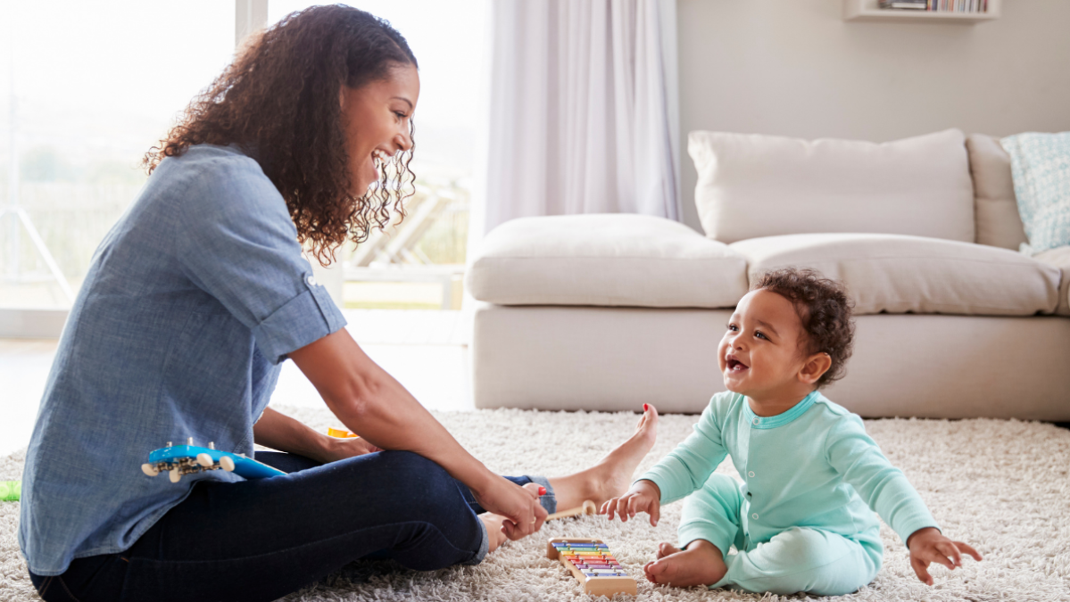 mum and toddler playing